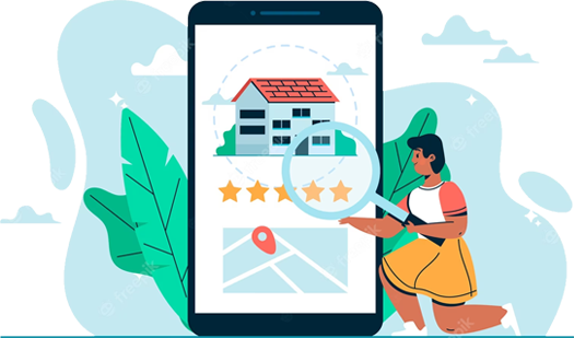 An illustration of a tenant kneeling into a phone screen with a magnifying glass. An illustration of a tenant kneeling into a phone screen with a magnifying glass.